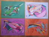 Cumpara ieftin ELENA CRISTEA , TEHNICA MIXTA- VIBRATIA FORMELOR, 7 LUCRARI, Abstract, Pastel