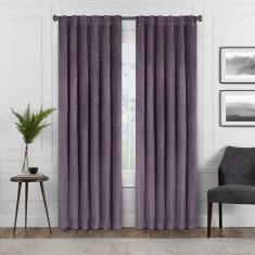 Draperie din catifea cu rejansa transparenta cu ate pentru galerie, Madison, 150x250 cm, densitate 700 g/ml, Mauve, 1 buc