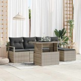 Cumpara ieftin Set de canapele pentru gradina 6 buc. Gri deschis poliratan