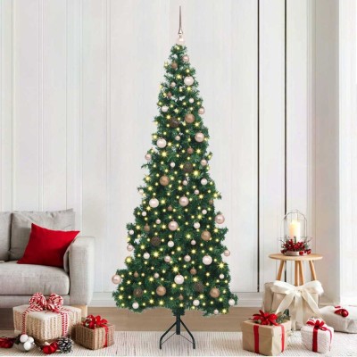 vidaXL Pom de Crăciun Artificial pentru Colț Verde 210 cm PVC și Metal 3397274 foto