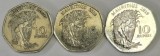 MAURITIUS Set / Lot 16 , 3 Monede : 10 Rupees 2000 , 10 Rupees 2016 , 10 Rupees 2019, Africa, Cupru-Nichel