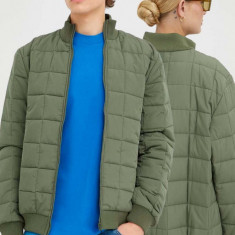 Rains geaca bomber 18180 Liner High Neck Jacket culoarea verde, de tranzitie