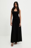 Answear Lab rochie din in culoarea negru, maxi, evazată