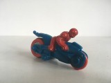 * Jucarie veche, de colectie, motocicleta cu motociclist, plastic, 9x4cm