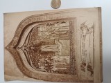 fotografie mare veche , pictura pe peretele intrarii in manastirea Horezu -Valcea .dimensiuni aprox, 20 cm x 14 cm