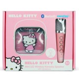 Set karaoke cu boxa si microfon wireless si lumini LED, OTL, Hello Kitty PopSing