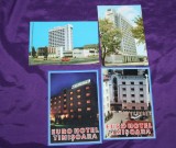 Cumpara ieftin Lot 4 carti postale Timisoara Euro Hotel Continental hoteluri judetul Timis, Circulata, Printata