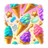 Cumpara ieftin Sticker decorativ Inghetata, Roz, 55 cm, 11393ST, Oem