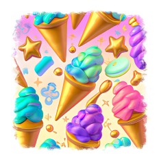 Sticker decorativ Inghetata, Roz, 55 cm, 11393ST foto