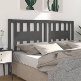 vidaXL Tăblie de pat, gri, 206x4x100 cm, lemn masiv de pin