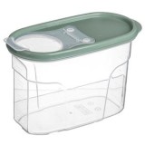 Recipient de depozitare cereale cu capac și dozator, 1,2L, Verde menta, CMCLASS