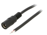 Cablu DC 5,5/2,5 Soclu Drept Negru 2m 2x0,5mm2