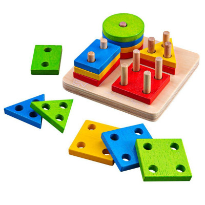 Joc de sortare - 4 forme geometrice PlayLearn Toys foto