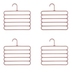 Set 4 umerase multifunctionale din plastic cu 5 pozitii pentru pantaloni, fuste, cravate, prosoape, care ajuta la economisirea s