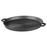 Placa Gratar Fonta Rotunda Magic Home, 34 cm, Negru, Durabila, Distributie Uniforma Caldura, Universal