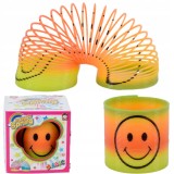 Spirală magică mare din plastic curcubeu, model z&acirc;mbet &ndash; jucărie flexibilă