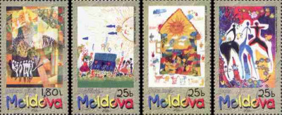 MOLDOVA 2001, Arta, Desene ale copiilor, serie neuzata, MNH foto