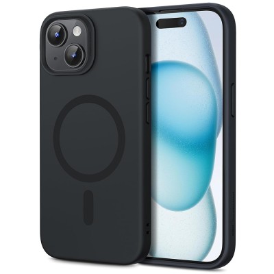 Husa iPhone 15 ESR Cloud Soft HaloLock, negru foto