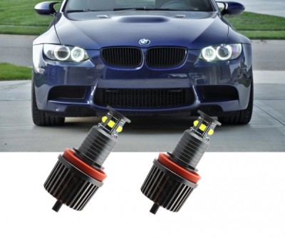 2 x BMW E70 E71 E60 E61 E90 E91 E92 E93 E63 E64 E82 E87 E89 40W Marker Faruri LED pentru Angel Eyes Alb foto