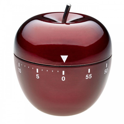 Timer analog pentru bucatarie Apple TFA, forma mar, otel inoxidabil, mecanism clasic metalic, design elegant, alarma audio, Rosu foto