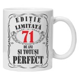 Cana alba personalizata &quot;editie limitata&quot;, 71 ani, INOVATIX&reg;️. 330ml, Oem