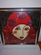 Madmoiselle Mona Blue Art print Franta reproducere Corinne Reignier