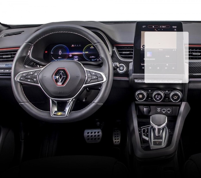 Folie protectie display navigatie si ceasuri de bord Duragon, din silicon, pentru Renault Arkana 2023+, transparenta, anti-shock, kit instalare
