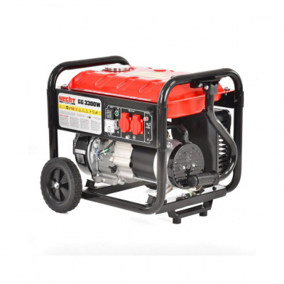 Generator de curent monofazat Hecht GG 3300 W, motor benzina 4T, 208 CC, max 3000 W, cu AVR, 2 x priza 230V - 16A, 1 x priza 12V foto