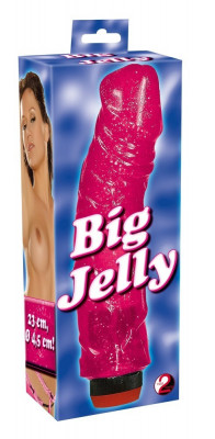 BIG JELLY Vibrator Rosu Stralucitor XXL foto