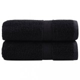 Cumpara ieftin Prosoape de baie premium SOLUND, 2 buc., negru, 30x30 cm, 600 g/m&sup2;