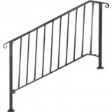 Balustrada fier forjat, 4-5 trepte Vivatechnix Negru Mat, Inaltime 99.8 cm, lungime 144.7 cm, pozitii reglabile