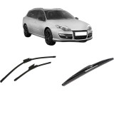 Cumpara ieftin Set 3 stergatoare RENAULT LAGUNA III Grandtour (KT0/1) din 2007-2015, pentru parbriz si luneta fata si spate auto, Bosch Twin-Aerotwin, din cauciuc si