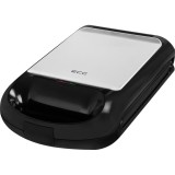 Sandwich maker grill ECG S 4310, 1200 W, 3 tipuri de placi interschimbabile 23 x 23 cm, unghi deschidere 105&deg;
