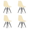 Set 4 scaune stil scandinav, Artool, Osaka, PP, lemn, crem si negru, 46x54x81 cm, Leobert
