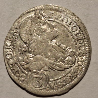 Austria 3 kreuzer 1695 / IA argint Leopold l foto