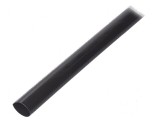 Manșon termocontractabil negru cu adeziv 40mm, lungime 1m
