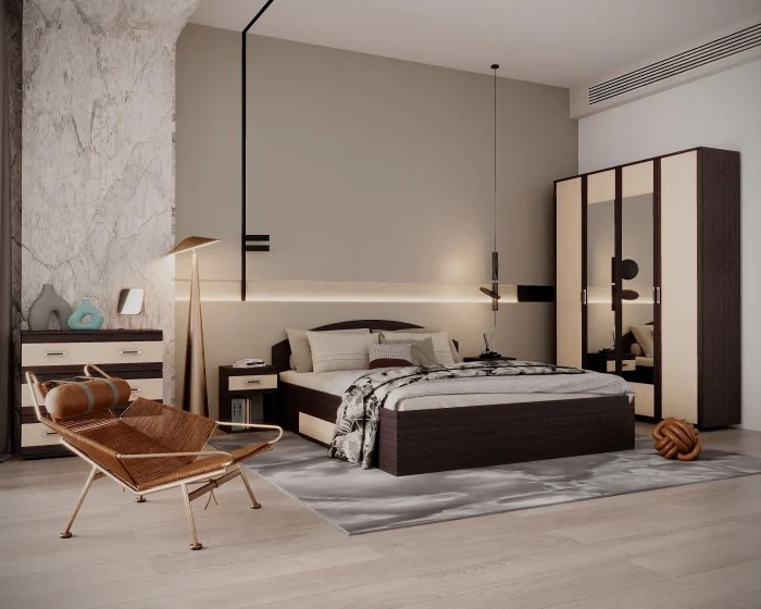 Dormitor Valy Wenge+Mesteacan