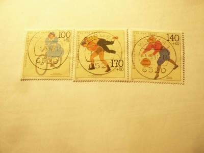 Serie mica RFG 1991 - Sport , 3 valori stampilate foto