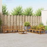 vidaXL Set de canapele de exterior 9 pcs natural Lemn Solid de Acacia 3366197