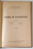 COURS DE STATISTIQUE , 3e EDITION par ALBERT AFTALION
