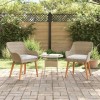 VidaXL Scaun pentru Grădină 2 pcs Bej 55 x 62.5 x 82cm poliratan 42006215