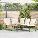 Cumpara ieftin Canapea &icirc;n Formă de L Natural 231 x 173 x 78 cm din Poliratan
