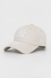 New Era șapcă de baseball din bumbac culoarea bej, modelator, NEW YORK YANKEES