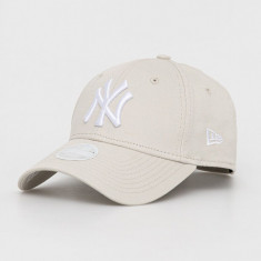 New Era șapcă de baseball din bumbac culoarea bej, modelator, NEW YORK YANKEES