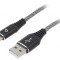 Cablu USB 2.0 USB-A la USB-C Aurit 1m Negru 480Mbps