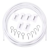 Cumpara ieftin Set 11 piese sarma pentru cortina cu carlige autoadezive Shappy, lungime 3 m, alb, otel, plastic