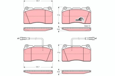 TRW GDB1363 COTEC set placute frana,frana disc foto