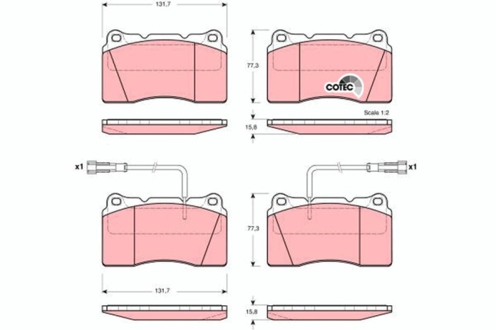 TRW GDB1363 COTEC set placute frana,frana disc