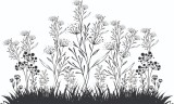 Sticker decorativ, Flori, Negru, 85 cm, 7166ST, Oem