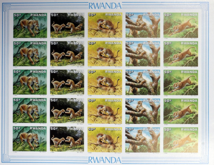 RWANDA 1987-TIGRI-COALA-5SERII,NEDANTELATA** - RW 112